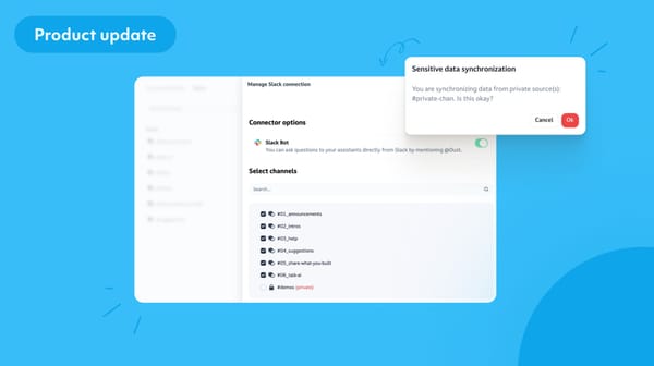 Product Update 9 - Sync Private Slack Channel - Data Tools